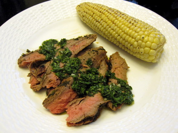 Easy Grilled Flank Steak With Chimichurri Sauce