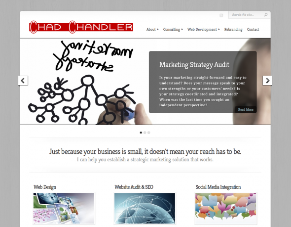 A more marketing-oriented website design