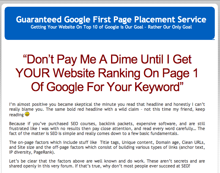 Don’t fall for instant gratification SEO scams
